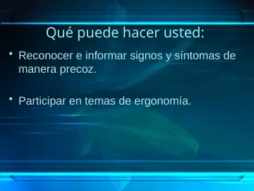 Slide 56: Qué puede hacer usted: