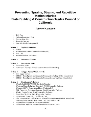 Page 7: Preventing Sprains, Strains, and Repetitive Motion Injuries