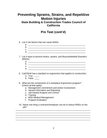 Page 18: Pre Test (cont’d)