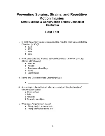 Page 21: Preventing Sprains, Strains, and Repetitive Motion Injuries