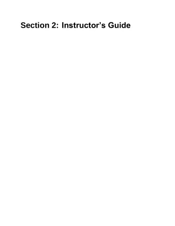 Page 27: Section 2: Instructor’s Guide