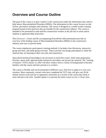 Page 30: Overview and Course Outline
