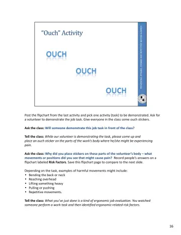Page 52: Post the flipchart from the last activity and pick one activity (task) to be demonstrated. …