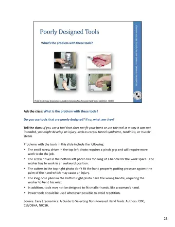 Page 59: Ask the class: What is the problem with these tools?