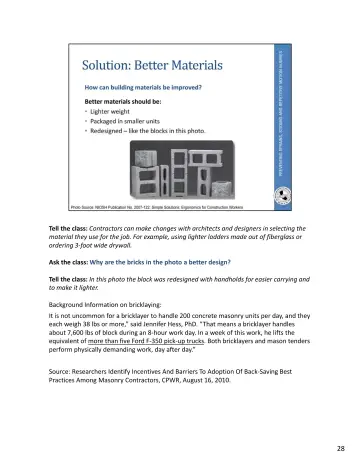 Page 64: Tell the class: Contractors can make changes with architects and designers in selecting…