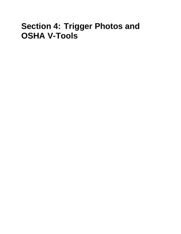 Page 91: Section 4: Trigger Photos and OSHA V-Tools