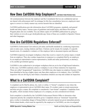 Page 111: How Does Cal/OSHA Help Employers? (CONTINUED FROM PREVIOUS PAGE)