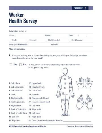 Page 123: Worker Health Survey