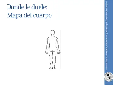 Slide 14: Prevención de torceduras, distensiones y lesiones por movimiento repetitivo