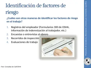 Slide 26: Prevención de torceduras, distensiones y lesiones por movimiento repetitivo