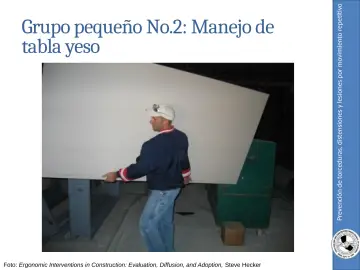 Slide 40: Prevención de torceduras, distensiones y lesiones por movimiento repetitivo