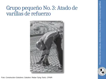 Slide 42: Prevención de torceduras, distensiones y lesiones por movimiento repetitivo