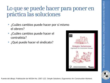 Slide 48: Prevención de torceduras, distensiones y lesiones por movimiento repetitivo