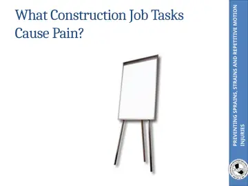Slide 15: PREVENTING SPRAINS, STRAINS AND REPETITIVE MOTION