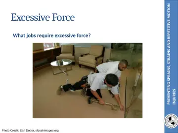 Slide 20: PREVENTING SPRAINS, STRAINS AND REPETITIVE MOTION