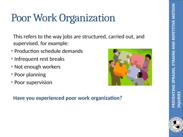 Slide 25: PREVENTING SPRAINS, STRAINS AND REPETITIVE MOTION