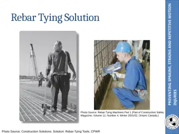 Slide 43: PREVENTING SPRAINS, STRAINS AND REPETITIVE MOTION