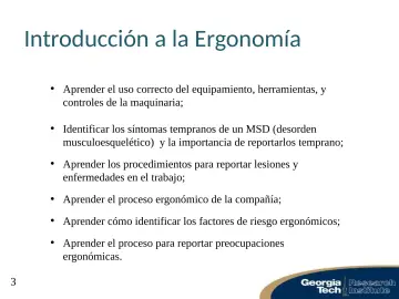 Slide 3: Introducción a la Ergonomía