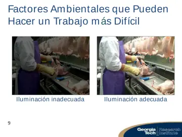 Slide 9: Factores Am bientales que Pueden Hacer un Trabajo m ás Difícil