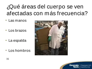 Slide 16: ¿Qué áreas del cuerpo se ven afectadas con m ás frecuencia?
