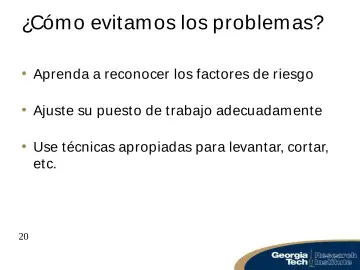 Slide 20: ¿Cómo evitam os los problemas?