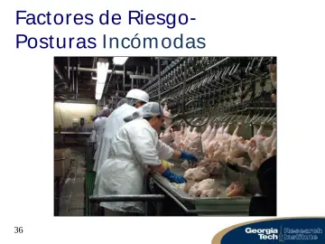 Slide 36: Factores de Riesgo- Posturas Incóm odas