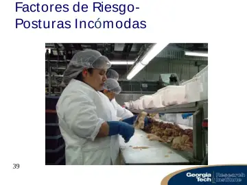 Slide 39: Factores de Riesgo- Posturas Incóm odas