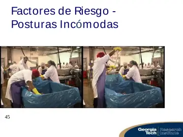 Slide 45: Factores de Riesgo - Posturas Incóm odas