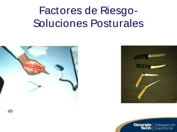 Slide 49: Factores de Riesgo- Soluciones Posturales