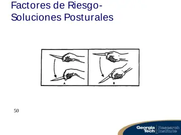 Slide 50: Factores de Riesgo- Soluciones Posturales