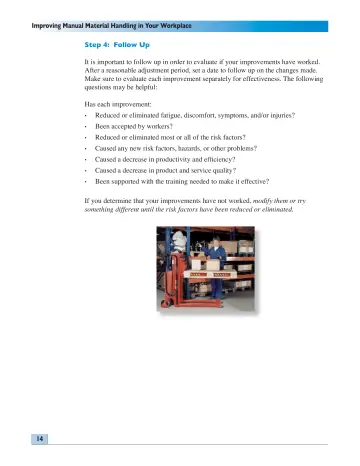 Page 14: Improving Manual Material Handling in Your Workplace