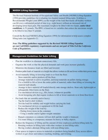 Page 18: NIOSH Lifting Equation