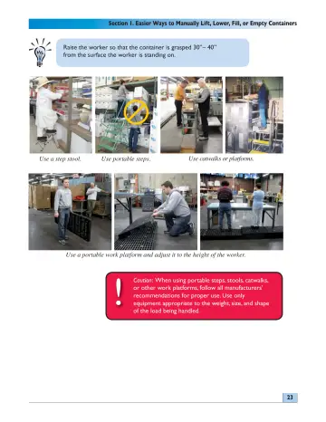 Page 23: Section 1. Easier Ways to Manually Lift, Lower, Fill, or Empty Containers