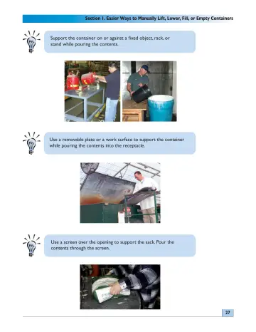 Page 27: Section 1. Easier Ways to Manually Lift, Lower, Fill, or Empty Containers