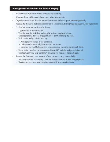 Page 30: Management Guidelines for Safer Carrying