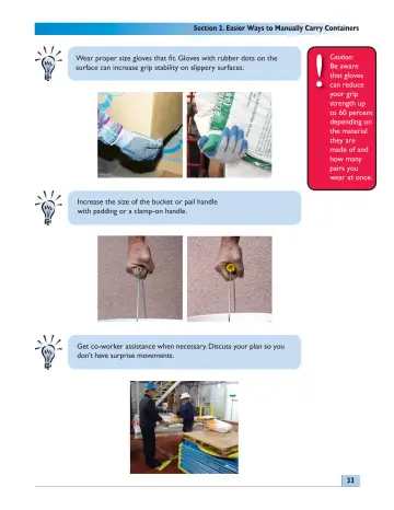 Page 33: Section 2. Easier Ways to Manually Carry Containers