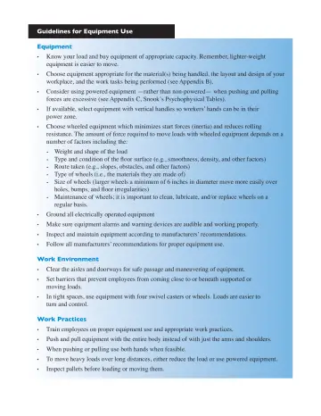 Page 36: Guidelines for Equipment Use