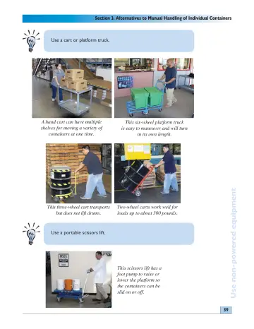 Page 39: Section 3. Alternatives to Manual Handling of Individual Containers