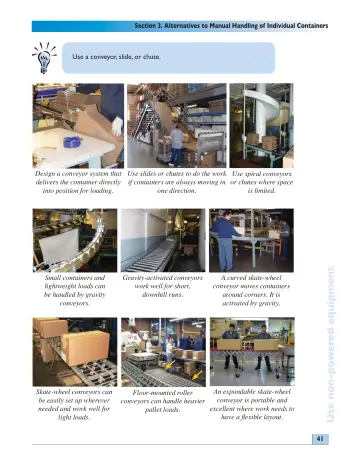 Page 41: Section 3. Alternatives to Manual Handling of Individual Containers