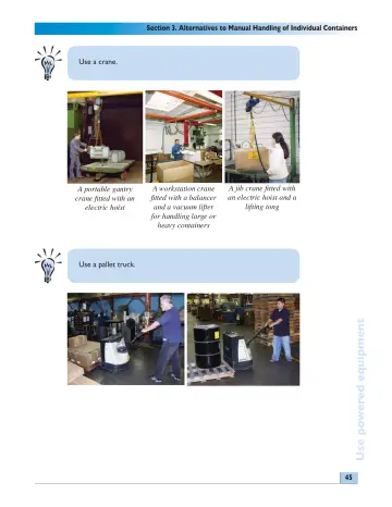 Page 45: Section 3. Alternatives to Manual Handling of Individual Containers