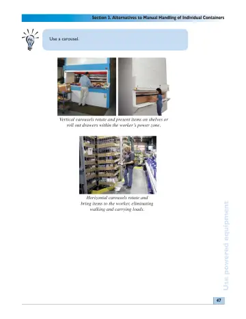 Page 47: Section 3. Alternatives to Manual Handling of Individual Containers