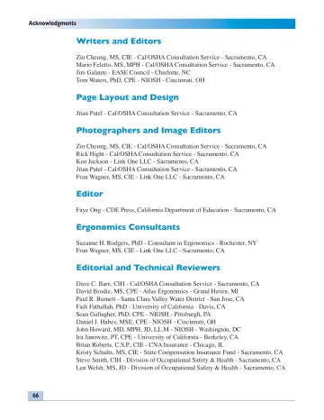 Page 66: Writers and Editors