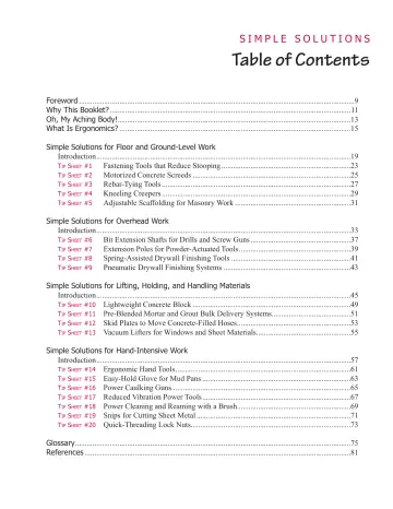 Page 9: Table of Contents