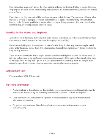 Page 56: Skid plates slide more easily across the rebar matting, reducing the friction. …