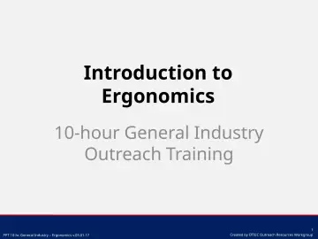 Slide 1: Introduction to Ergonomics