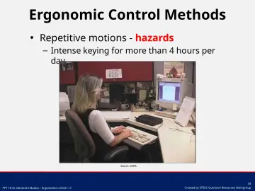 Slide 34: Ergonomic Control Methods