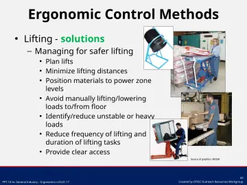 Slide 42: Ergonomic Control Methods