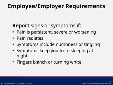 Slide 50: Employee/Employer Requirements