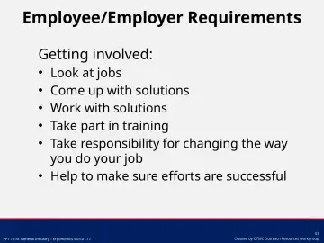 Slide 51: Employee/Employer Requirements