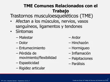 Slide 8: Trastornos musculoesqueléticos (TME)